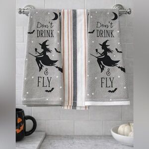 NWOT Sweet Street Don’t Drink and Fly hand towel set of 3